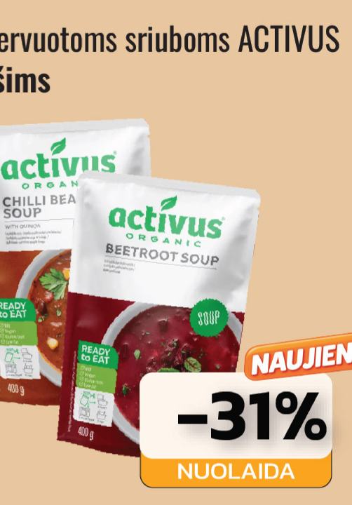 Konservuotoms sriuboms ACTIVUS