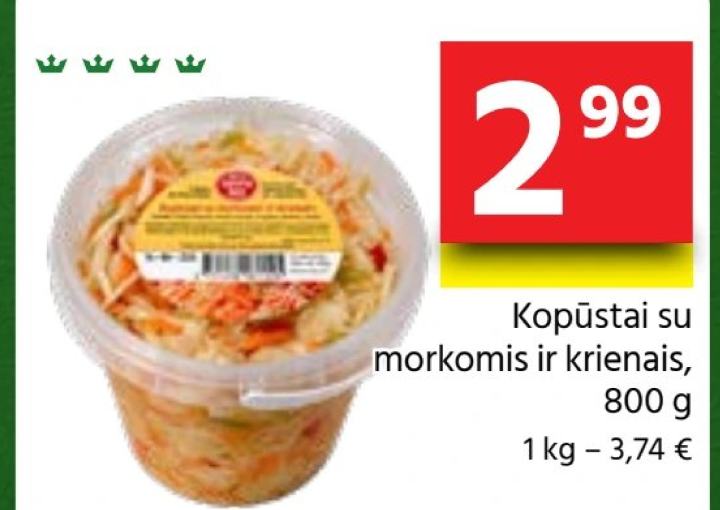 Kopūstai su morkomis ir krienais, 800 g