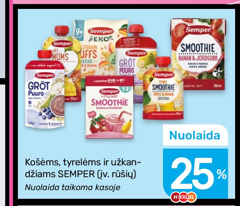 Košėms, tyrelėms ir užkandžiams SEMPER