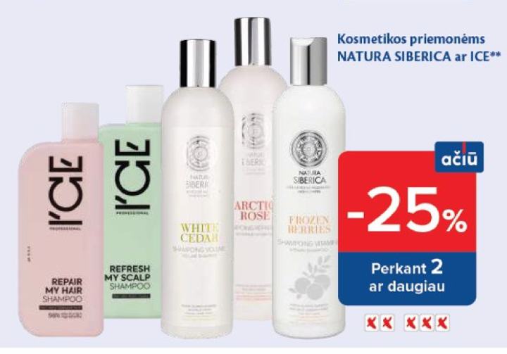 Kosmetikos priemonėms NATURA SIBERICA ar ICE