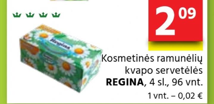 Kosmetinės ramunėlių kvapo servetėlės REGINA, 96 vnt