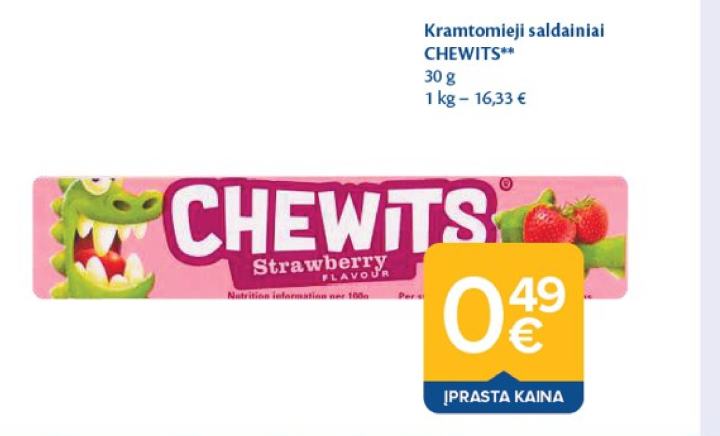 Kramtomieji saldainiai CHEWITS, 30 g