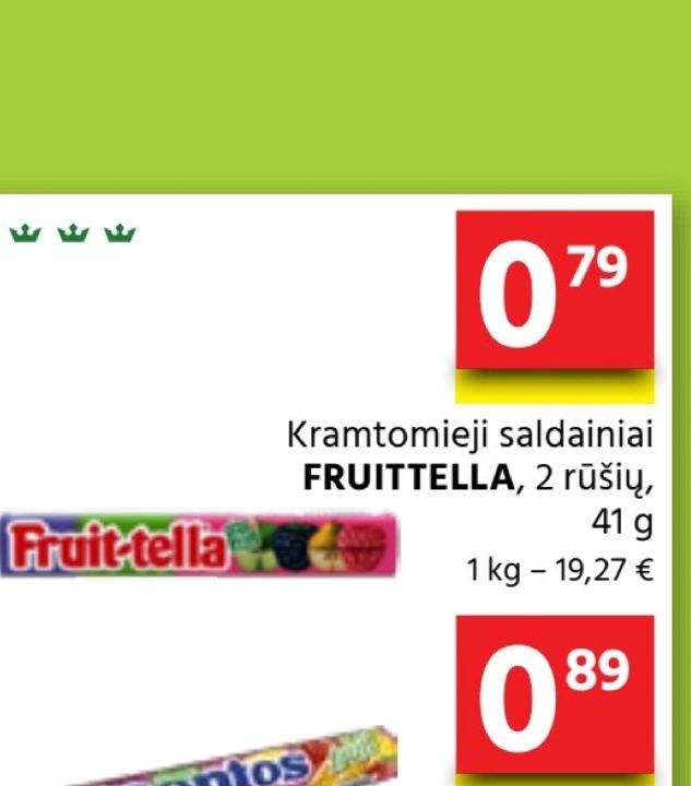 Kramtomieji saldainiai FRUITTELLA, 41 g