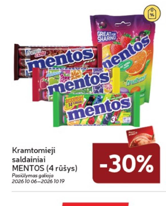Kramtomieji saldainiai MENTOS