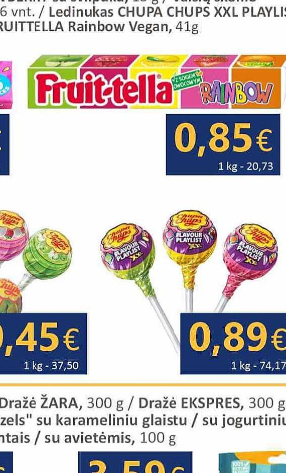 Kramtomoji guma CHUPA CHUPS TUTTI FRUTTI, 6 vnt