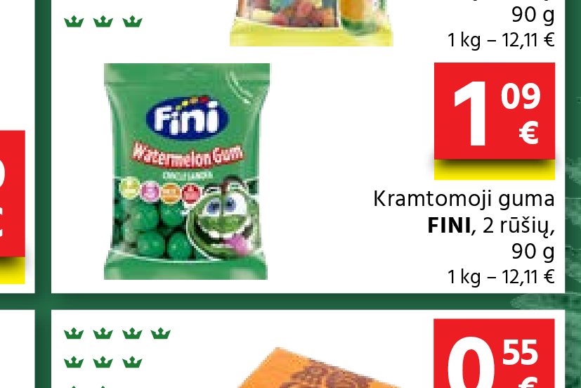 Kramtomoji guma FINI, 90 g