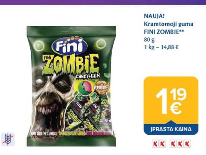 Kramtomoji guma FINI ZOMBIE, 80 g