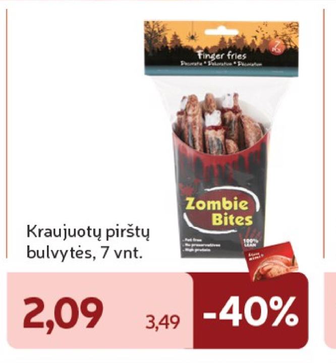 Kraujuotų pirštų bulvytės, 7 vnt