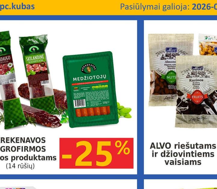 KREKENAVOS AGROFIRMOS mėsos produktams