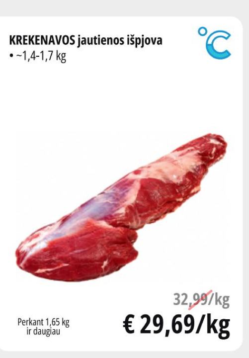KREKENAVOS jautienos išpjova, 1.7 kg