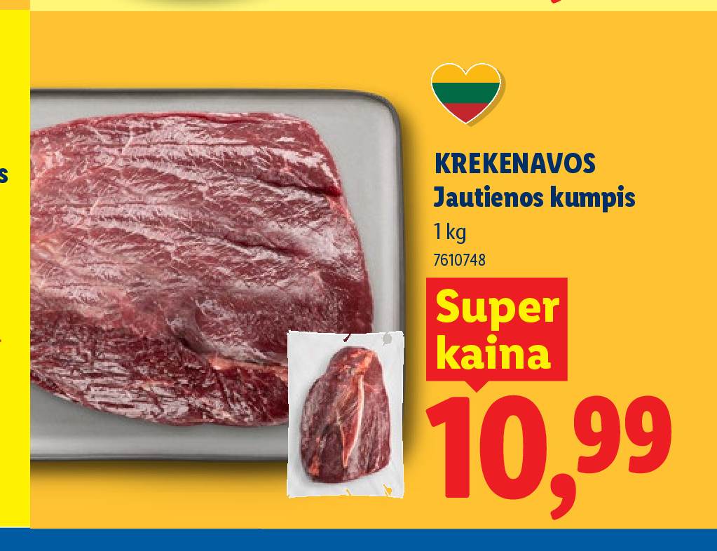 KREKENAVOS Jautienos kumpis, 1 kg