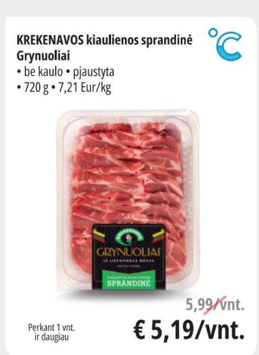 KREKENAVOS kiaulienos sprandinė Grynuoliai, 720 g