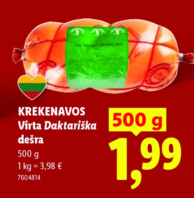 KREKENAVOS Virta Daktariška dešra, 500 g