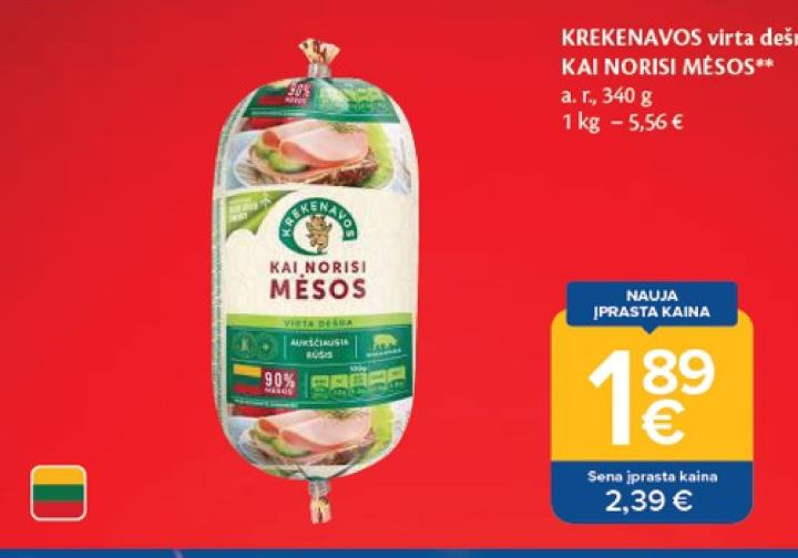 KREKENAVOS virta dešra KAI NORISI MĖSOS, 340 g