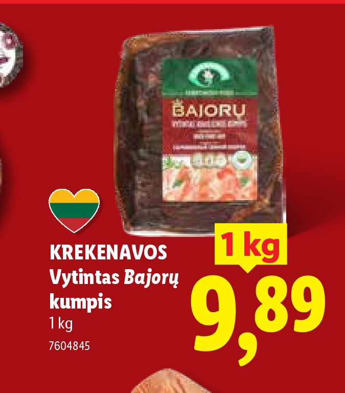 KREKENAVOS Vytintas Bajorų kumpis, 1 kg