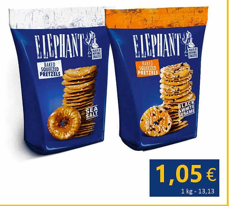 Krekeriai ELEPHANT su druska, 80 g