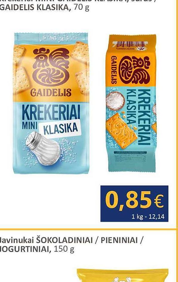 Krekeriai MINI GAIDELIS KLASIKA, 70 g