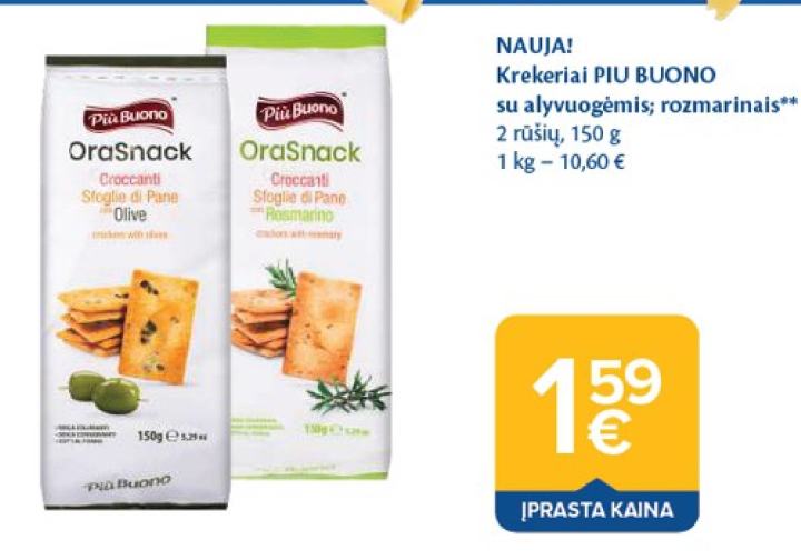 Krekeriai PIU BUONO, 150 g