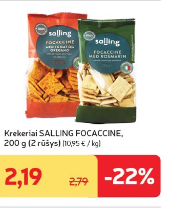 Krekeriai SALLING FOCACCINE, 200 g
