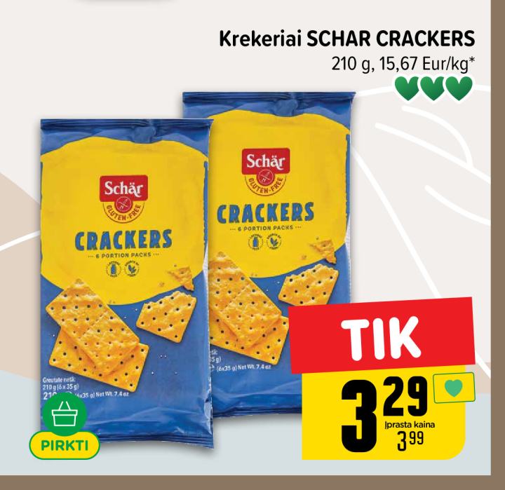 Krekeriai SCHAR CRACKERS, 210 g