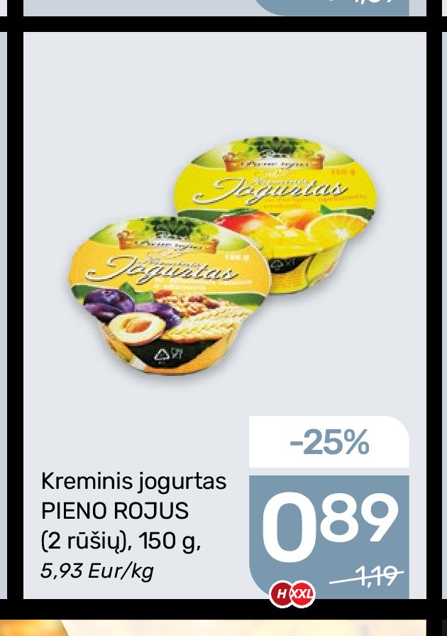 Kreminis jogurtas PIENO ROJUS, 150 g