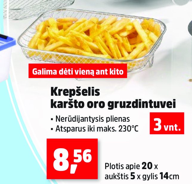 Krepšelis karšto oro gruzdintuvei, 14 cm
