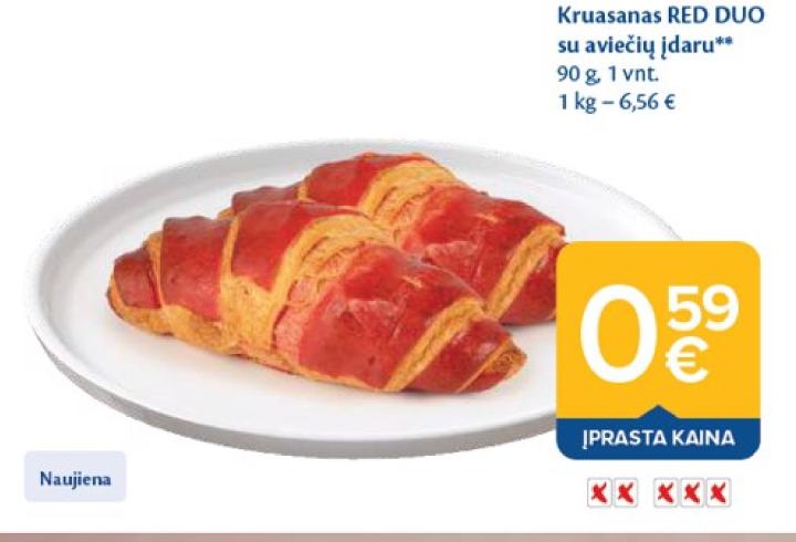 Kruasanas RED DUO su aviečių įdaru, 90 g