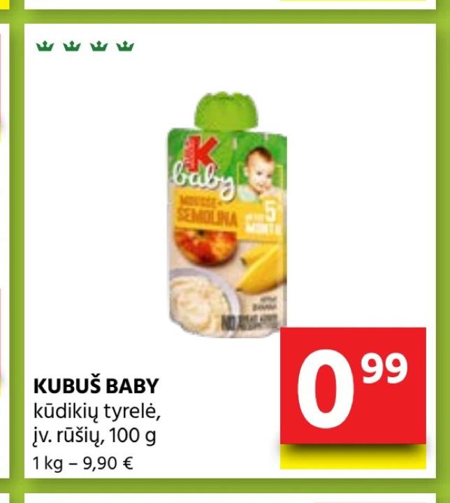 KUBUŠ BABY kūdikių tyrelė, 100 g