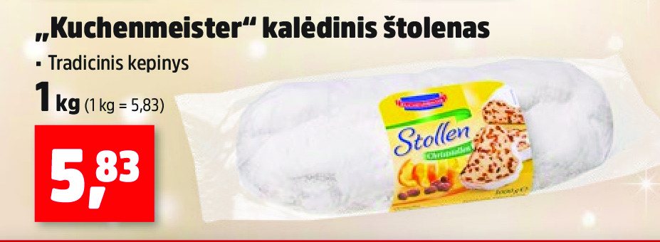„Kuchenmeister“ kalėdinis štolenas, 1 kg