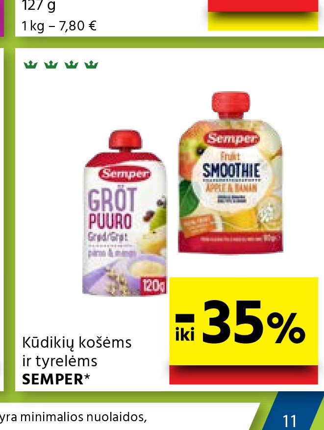 Kūdikių košėms ir tyrelėms SEMPER