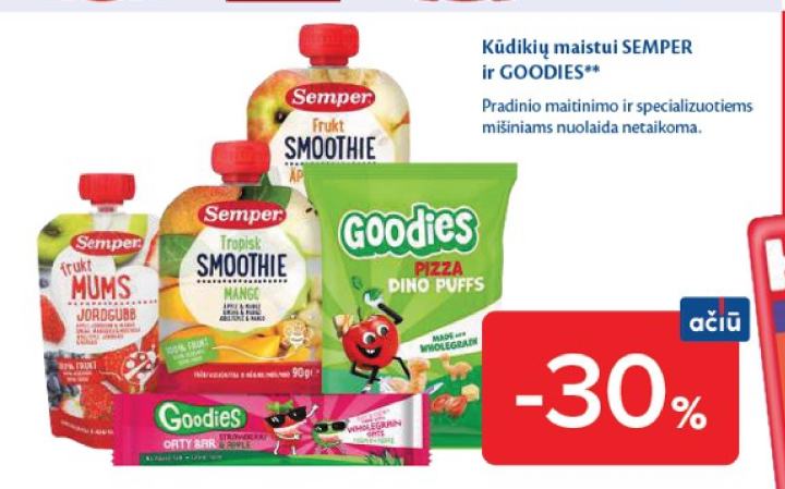 Kūdikių maistui SEMPER ir GOODIES