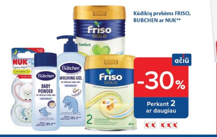 Kūdikių prekėms FRISO, BUBCHEN ar NUK