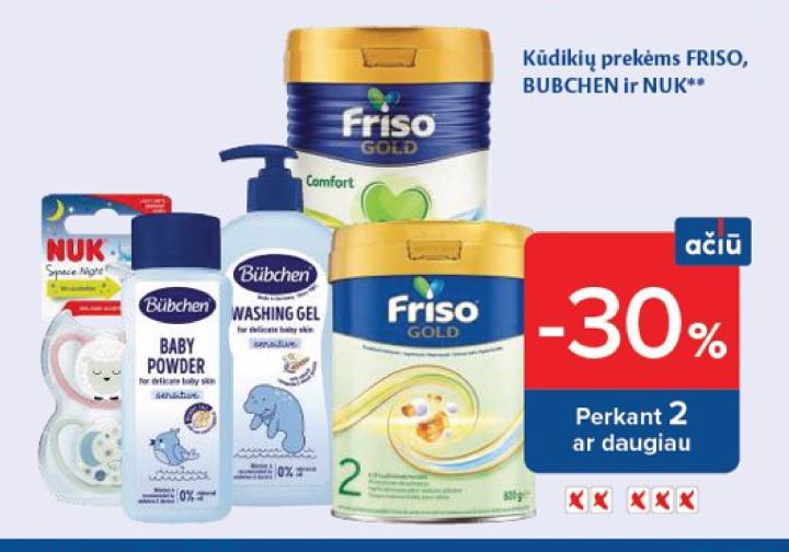 Kūdikių prekėms FRISO, BUBCHEN ir NUK