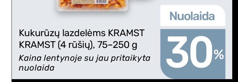 Kukurūzų lazdelėms KRAMST KRAMST, 250 g