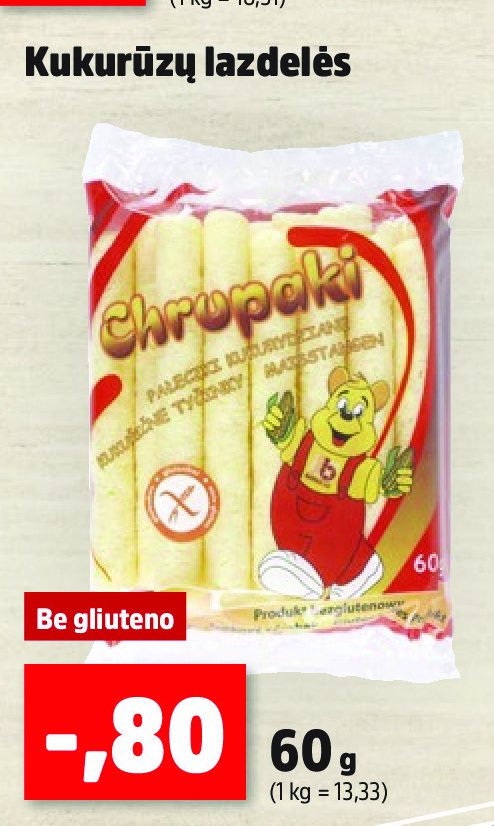 Kukurūzų lazdelės, 60 g