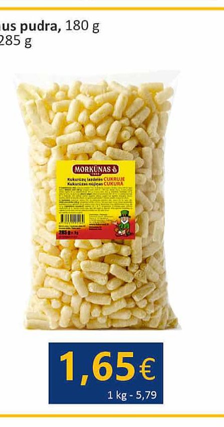 Kukurūzų lazdelės cukruje, 285 g