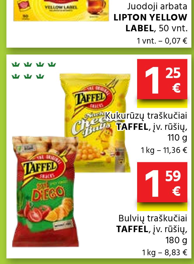 Kukurūzų traškučiai TAFFEL, 110 g