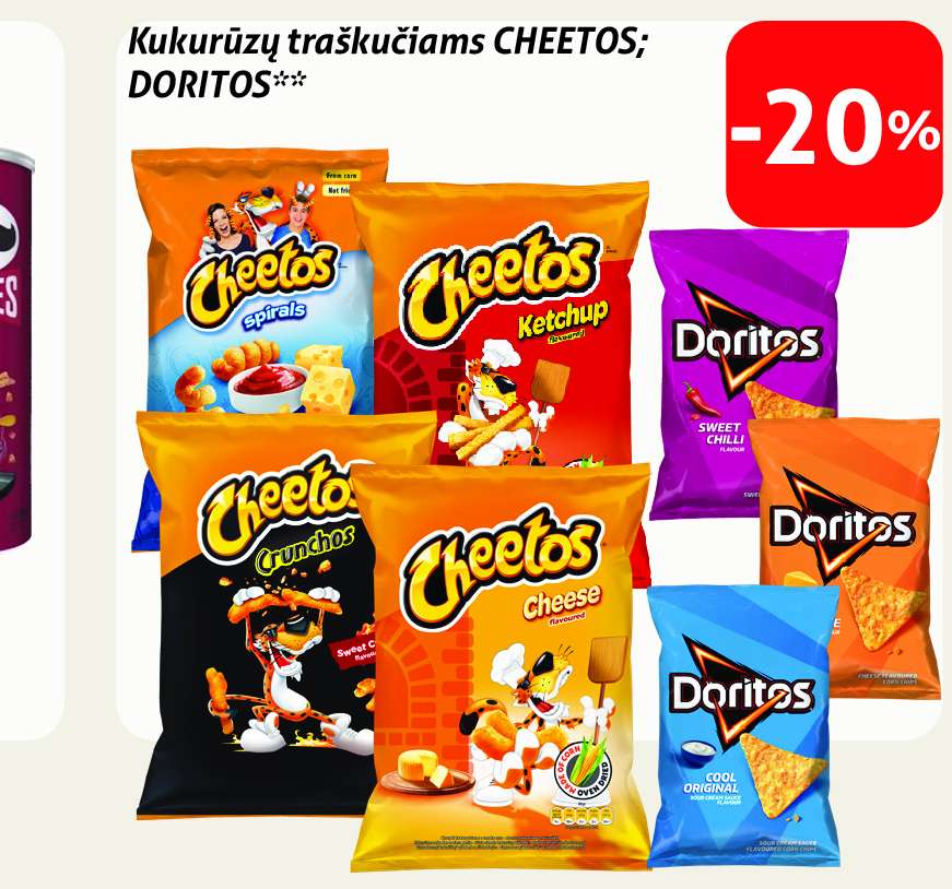 Kukurūzų traškučiams CHEETOS