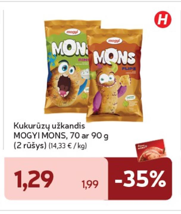Kukurūzų užkandis MOGYI MONS, 90 g