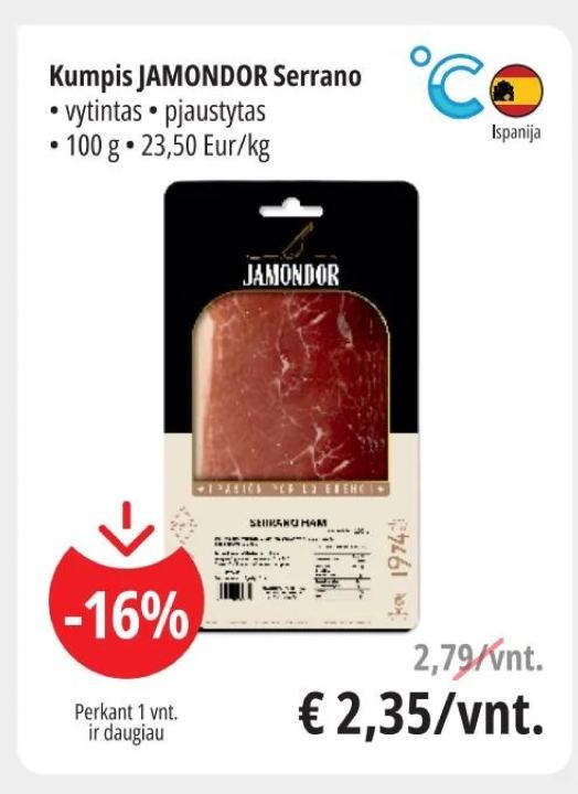 Kumpis JAMONDOR Serrano, 100 g