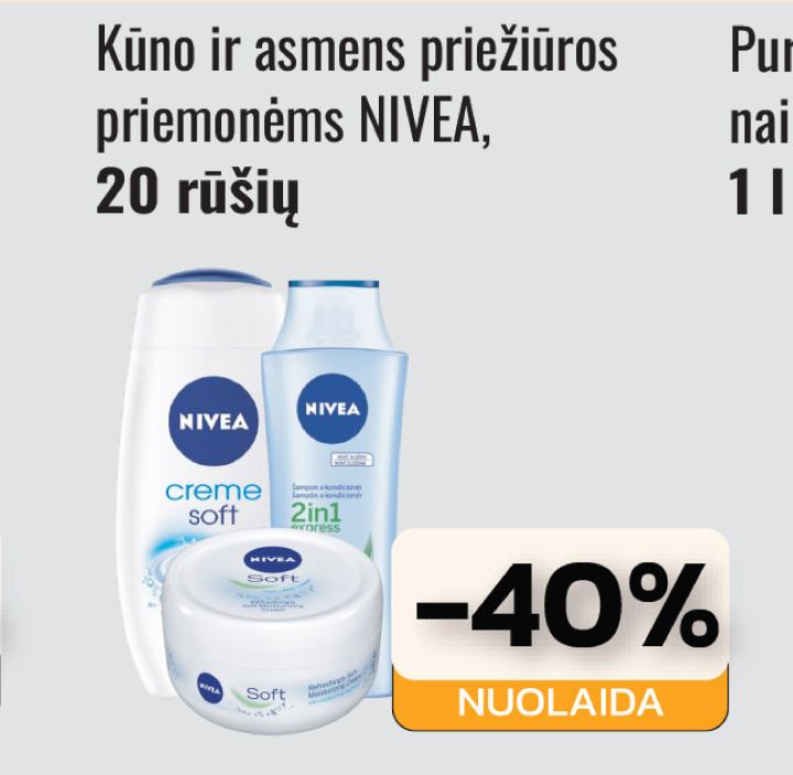 Kūno ir asmens priežiūros priemonėms NIVEA