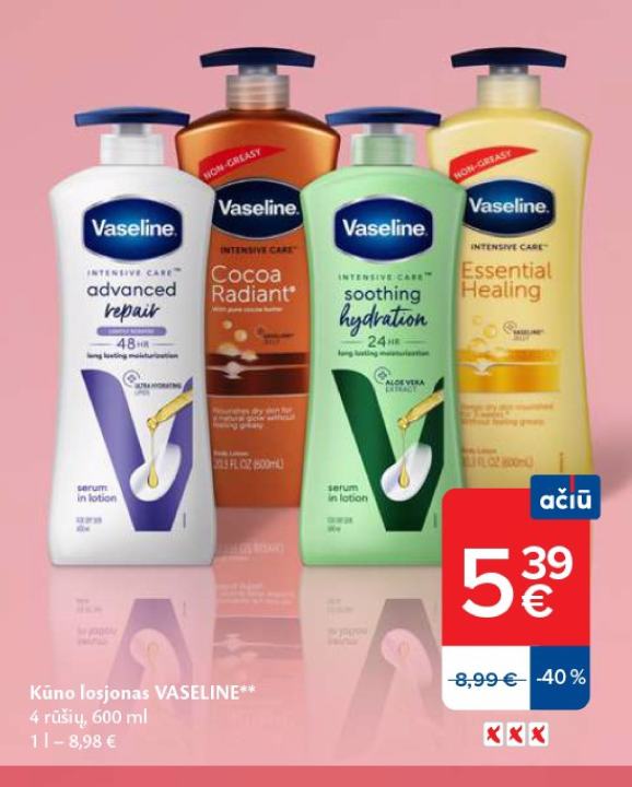 Kūno losjonas VASELINE, 600 ml