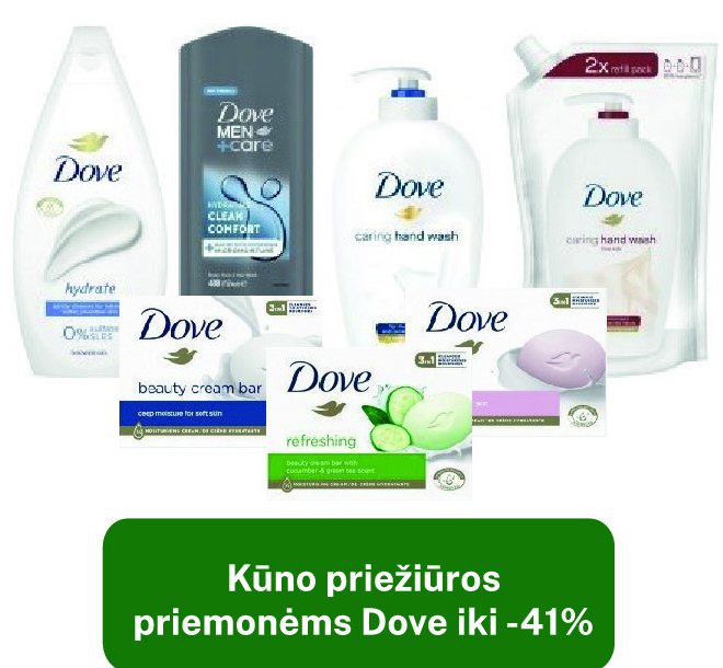 Kūno priežiūros priemonėms Dove