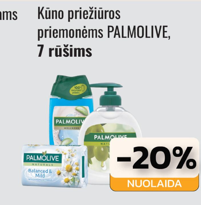 Kūno priežiūros priemonėms PALMOLIVE