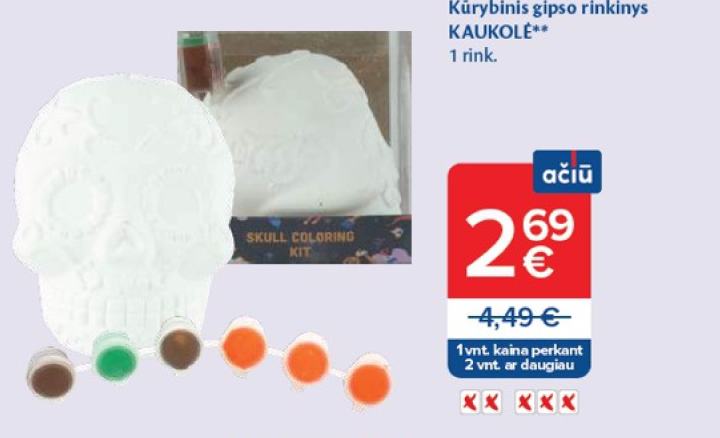 Kūrybinis gipso rinkinys KAUKOLĖ, 1 rink.