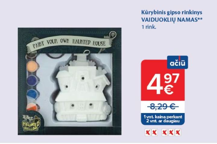 Kūrybinis gipso rinkinys VAIDUOKLIŲ NAMAS, 1 rink.