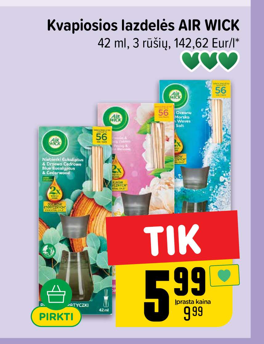 Kvapiąsios lazdelės AIR WICK, 42 ml