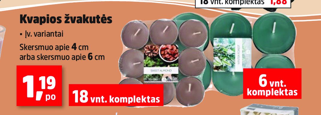 Kvapios žvakutės, 4 cm