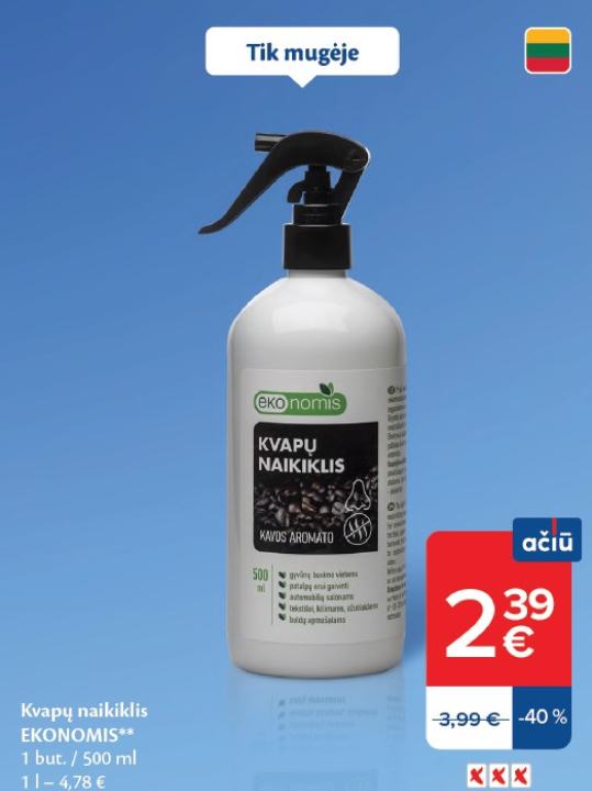 Kvapių naikiklis EKONOMIS, 500 ml
