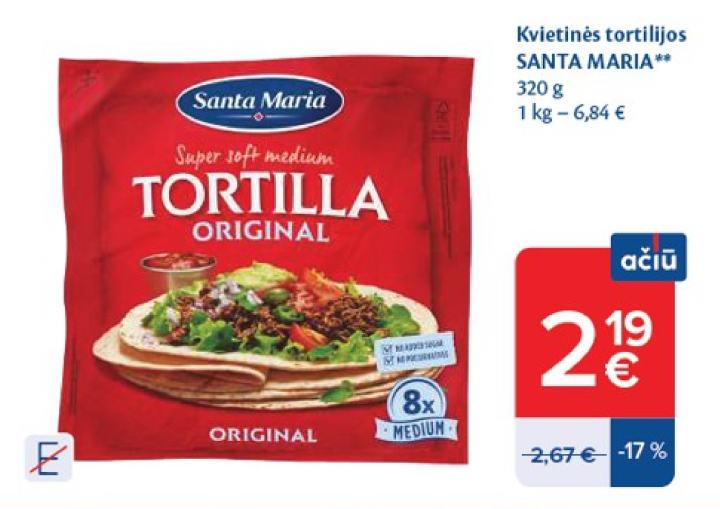 Kvietinės tortilijos SANTA MARIA, 320 g